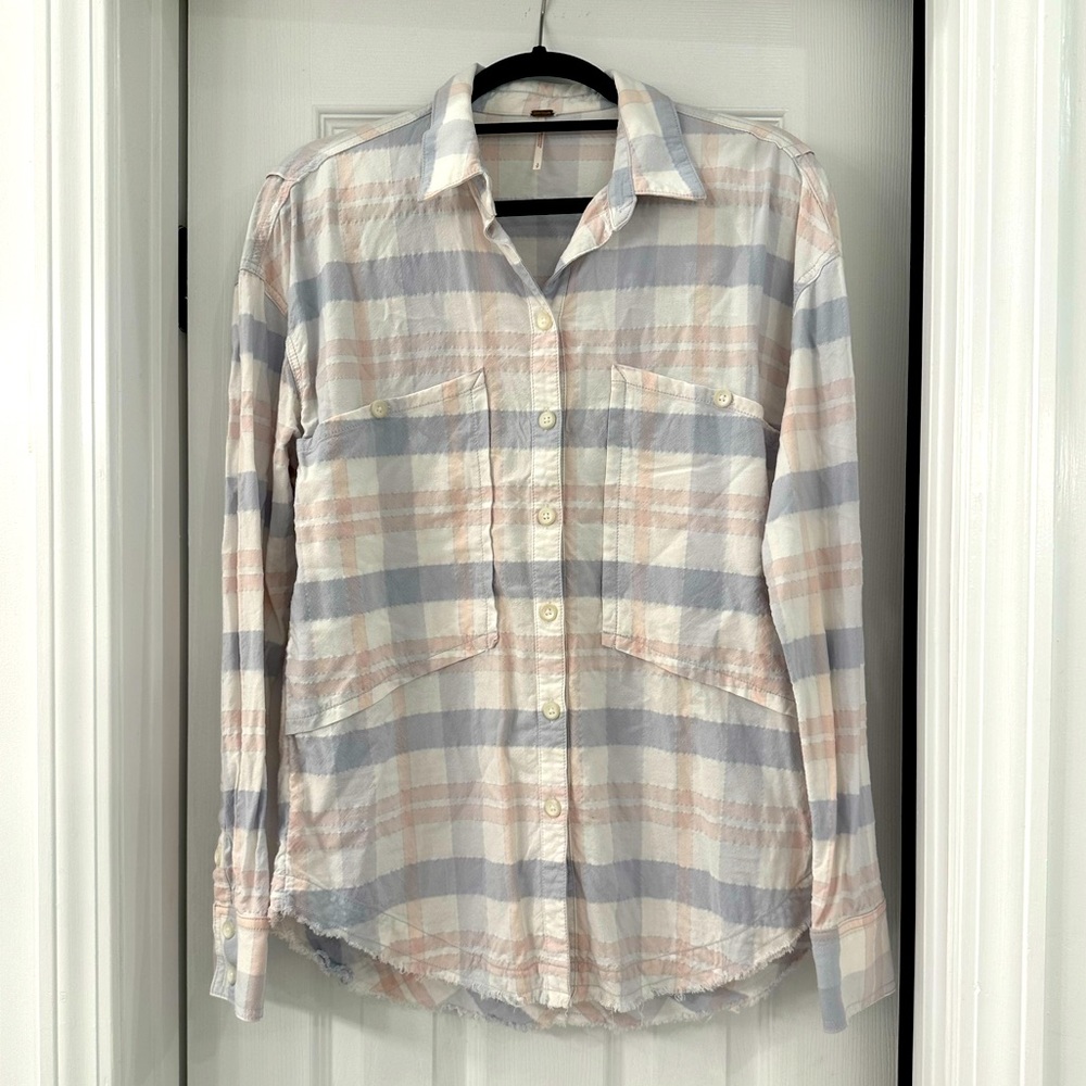 Free People Crinkled Button Down